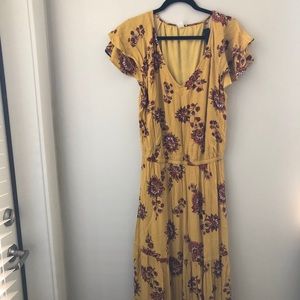 Yellow and red floral maxi